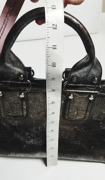 FEANSESCO BIASIA distressed metallic foil handbag purse! - Picture 7 of 8